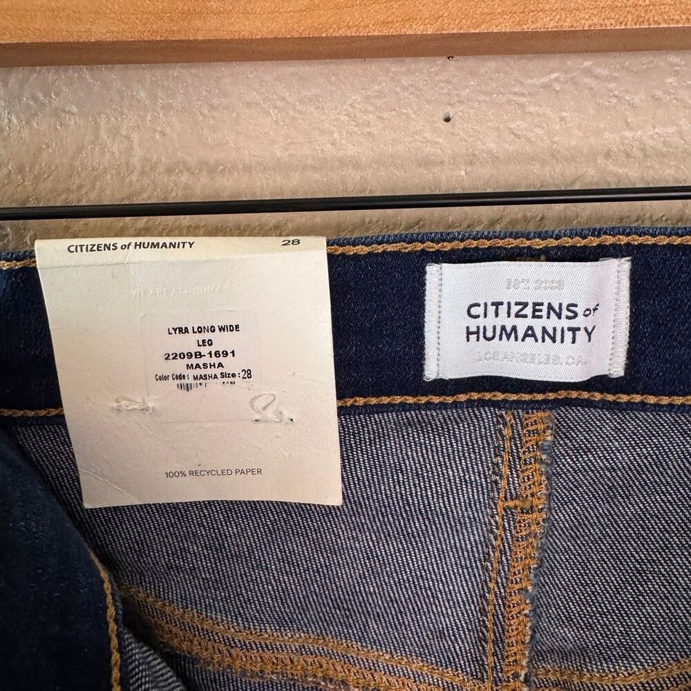 NEW Citizens of Humanity Lyra Long Wide Jeans Womens 28 Masha Blue Denim Stretch - Picture 5 of 16